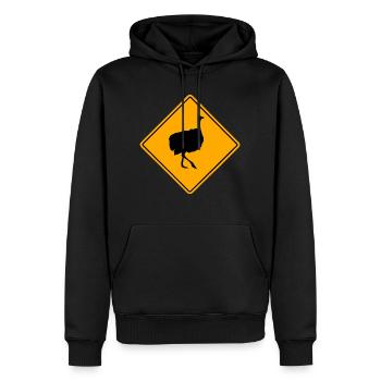 Ostrich Road Sign - Männer Premium Bio Hoodie - Schwarz - Vorne - Nico (187cm)