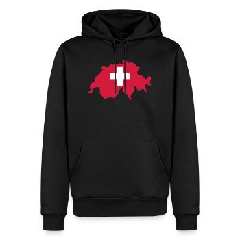 Schweiz - Männer Premium Bio Hoodie - Schwarz - Vorne - Nico (187cm)