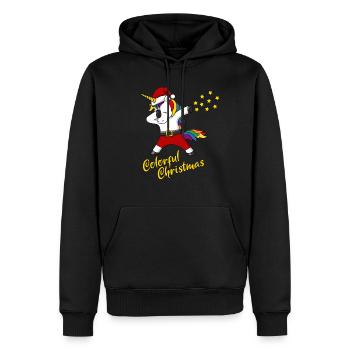 Christmas Unicorn colorful Christmas Gift - Men’s Premium Organic Hoodie - black - Front - Nico (187cm)