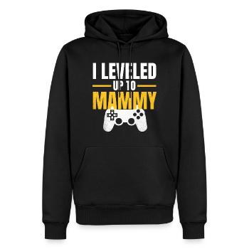 Montez de niveau Mama Gamer - Sweat à capuche Premium bio Homme - noir - Devant - Nico (187cm)