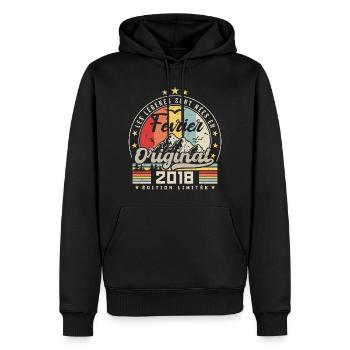 February 2018 6th Birthday Gift February 2018 - Men’s Premium Organic Hoodie - black - Front - Nico (187cm)