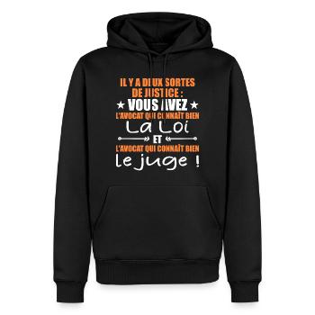 Es gibt zwei Arten von Gerechtigkeits-/Humor-Anwälten - Männer Premium Bio Hoodie - Schwarz - Vorne - Nico (187cm)