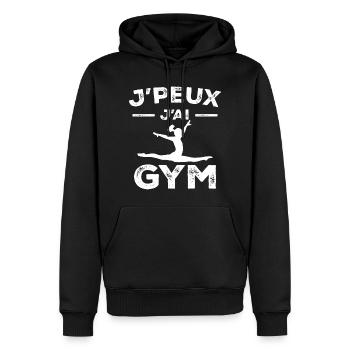 Gymnastik-Geschenk - Ich kann nicht ins Fitnessstudio - Männer Premium Bio Hoodie - Schwarz - Vorne - Nico (187cm)