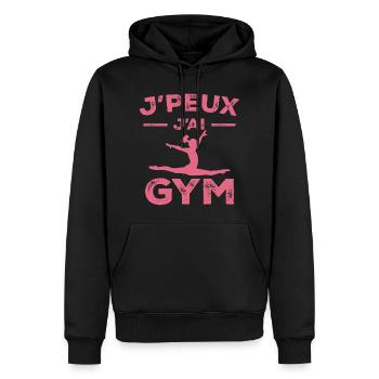 Gymnastik-Geschenk - Ich kann nicht ins Fitnessstudio - Männer Premium Bio Hoodie - Schwarz - Vorne - Nico (187cm)