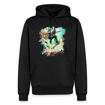 Skateboarding - Sweat à capuche Premium bio Homme - noir - Devant - Nico (187cm)