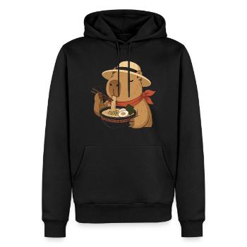 Capybara Ramen: Kawaii japanische Köstlichkeit - Männer Premium Bio Hoodie - Schwarz - Vorne - Nico (187cm)