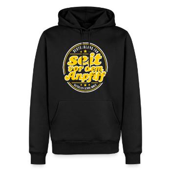 Deutschland Fan seit vor dem Anpfiff - Männer Premium Bio Hoodie - Schwarz - Vorne - Nico (187cm)