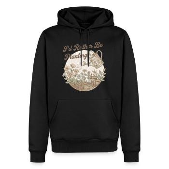 Je Préfère Jardiner Passion Jardin Vintage - Sweat à capuche Premium bio Homme - noir - Devant - Nico (187cm)