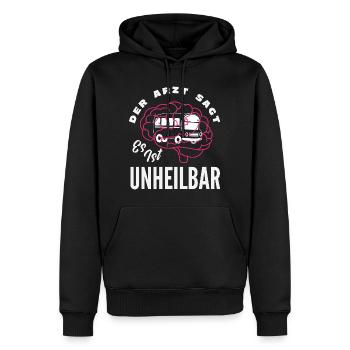 Busfahrer Gehirn Unheilbar - Männer Premium Bio Hoodie - Schwarz - Vorne - Nico (187cm)