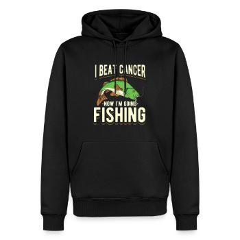 J’ai vaincu le cancer maintenant je vais pêcher pêcheur Fischer - Sweat à capuche Premium bio Homme - noir - Devant - Nico (187cm)