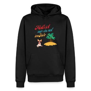 Malle ist nur einmal im Jahr - Männer Premium Bio Hoodie - Schwarz - Vorne - Nico (187cm)