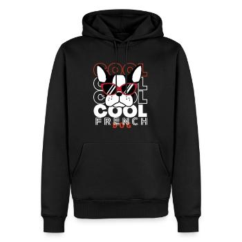 Cool French dog - Men’s Premium Organic Hoodie - black - Front - Nico (187cm)