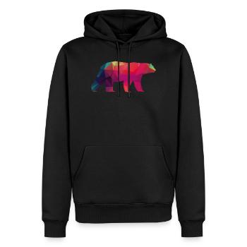 Polar bear colorful bear polygon antarctic ice animal - Men’s Premium Organic Hoodie - black - Front - Nico (187cm)