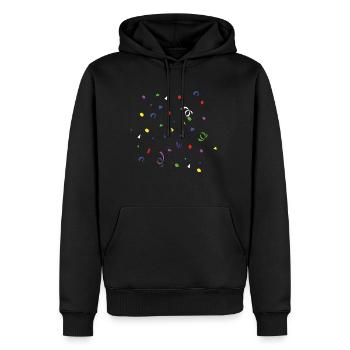 Konfetti bunt Fasching Karneval Luftschlange Party - Männer Premium Bio Hoodie - Schwarz - Vorne - Nico (187cm)