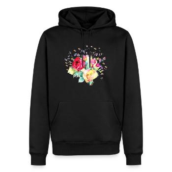 strauss Blumenstrauß Blumen Flowers Rose Rosen - Männer Premium Bio Hoodie - Schwarz - Vorne - Nico (187cm)