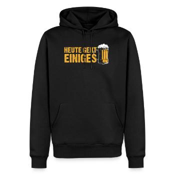 Heute geht einiges - Trinkspruch Biertrinker - Männer Premium Bio Hoodie - Schwarz - Vorne - Nico (187cm)