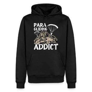 Accro au parapente - Sweat à capuche Premium bio Homme - noir - Devant - Nico (187cm)