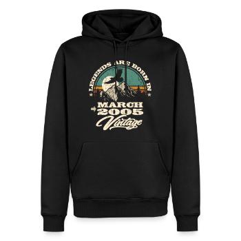 Legends are born in March 2005 - Men’s Premium Organic Hoodie - black - Front - Nico (187cm)