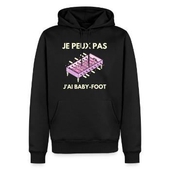 Ich kann nicht, ich habe einen Tischkicker - Männer Premium Bio Hoodie - Schwarz - Vorne - Nico (187cm)
