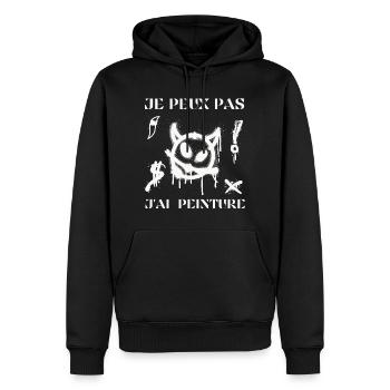 I can't I have humor painting - Men’s Premium Organic Hoodie - black - Front - Nico (187cm)