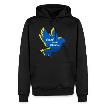 Ukraine Frieden Taube - Männer Premium Bio Hoodie - Schwarz - Vorne - Nico (187cm)