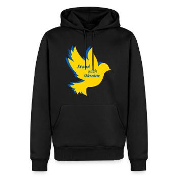 Ukraine Dove Peace Flag - Men’s Premium Organic Hoodie - black - Front - Nico (187cm)