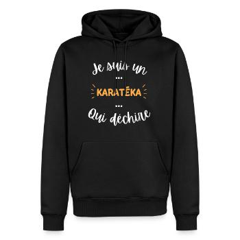 Je suis un karatéka qui déchire - Sweat à capuche Premium bio Homme - noir - Devant - Nico (187cm)