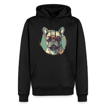 French Bulldog Sunglasses, French - Men’s Premium Organic Hoodie - black - Front - Nico (187cm)