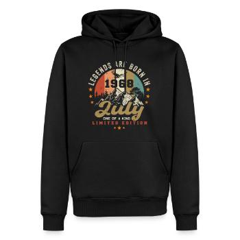 Jahrgang Geboren im Juli 1968 Jubiläum Juli 1968 - Männer Premium Bio Hoodie - Schwarz - Vorne - Nico (187cm)