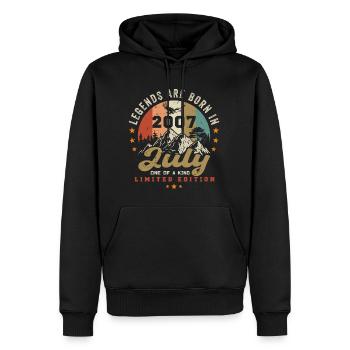 Jahrgang Geboren im Juli 2007 Jubiläum Juli 2007 - Männer Premium Bio Hoodie - Schwarz - Vorne - Nico (187cm)