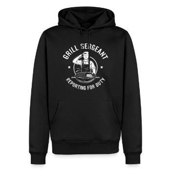 Grill Sergeant Reporting For Duty BBQ - Men’s Premium Organic Hoodie - black - Front - Nico (187cm)
