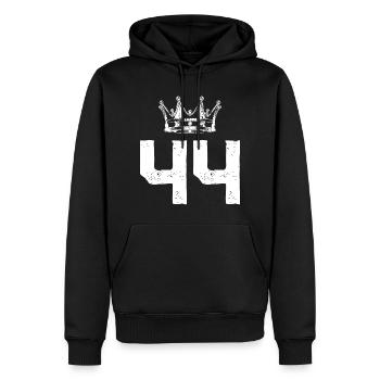 44 Zahl Krone - Männer Premium Bio Hoodie - Schwarz - Vorne - Nico (187cm)