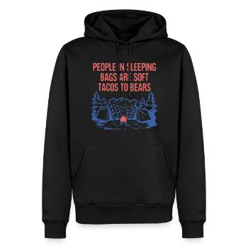 Les sacs de couchage sont des tacos aux ours Funny Camping - Sweat à capuche Premium bio Homme - noir - Devant - Nico (187cm)