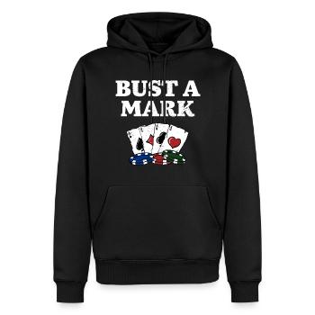 Bust a Mark Poker Card Games Poker Player Card - Männer Premium Bio Hoodie - Schwarz - Vorne - Nico (187cm)