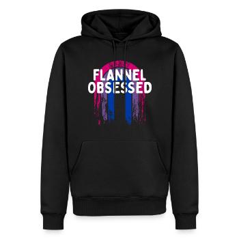Flanelle obsédée bisexuelle LGBTQ Bi Pride Outfit - Sweat à capuche Premium bio Homme - noir - Devant - Nico (187cm)