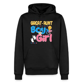 Rose ou bleu La grand-tante tante t’aime mieux - Sweat à capuche Premium bio Homme - noir - Devant - Nico (187cm)