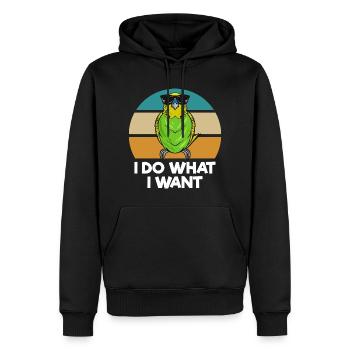 Budgerigar Pet Bird | Idées cadeaux pour les oiseaux - Sweat à capuche Premium bio Homme - noir - Devant - Nico (187cm)