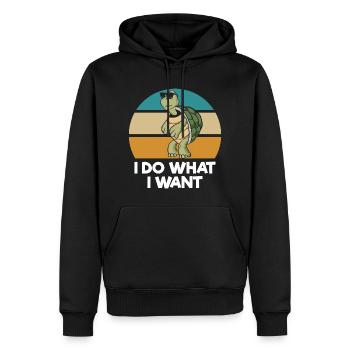 Tortue - Sweat à capuche Premium bio Homme - noir - Devant - Nico (187cm)