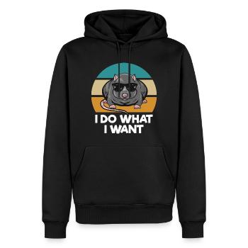 Rat - Men’s Premium Organic Hoodie - black - Front - Nico (187cm)