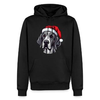 Great Dane Dog Christmas Head - Men’s Premium Organic Hoodie - black - Front - Nico (187cm)