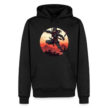 Charming Ninja Fighter I Ninja Girl I Ninja - Männer Premium Bio Hoodie - Schwarz - Vorne - Nico (187cm)