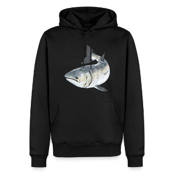 Pêche au saumon Pêcheur de saumon - Sweat à capuche Premium bio Homme - noir - Devant - Nico (187cm)