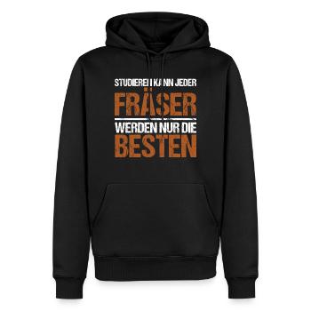 Anyone can study - Milling Cutter Edition - Men’s Premium Organic Hoodie - black - Front - Nico (187cm)