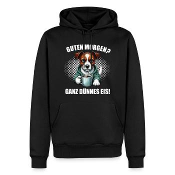 Guten morgenganz dünnes Eis Jack Russel Hunderasse - Männer Premium Bio Hoodie - Schwarz - Vorne - Nico (187cm)