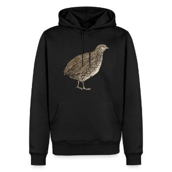 Wachtel Vogel - Männer Premium Bio Hoodie - Schwarz - Vorne - Nico (187cm)