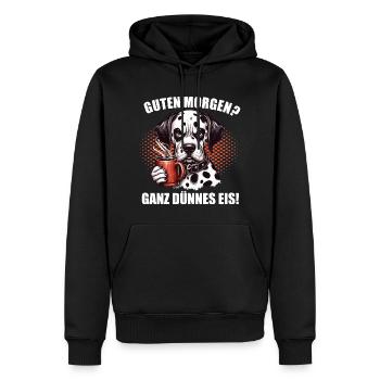 Guten Morgen ganz dünnes Eis Dalmatiner Hund Hunde - Männer Premium Bio Hoodie - Schwarz - Vorne - Nico (187cm)