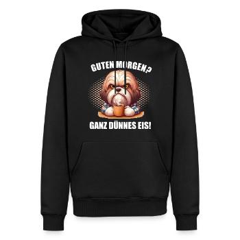 Guten Morgen ganz dünnes Eis Havaneser Havanese - Männer Premium Bio Hoodie - Schwarz - Vorne - Nico (187cm)