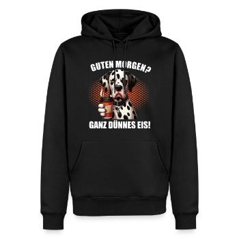 Guten Morgen ganz dünnes Eis Dalmatiner Hund Hunde - Männer Premium Bio Hoodie - Schwarz - Vorne - Nico (187cm)