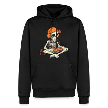 Skelett Halloween Gamer Gaming Junge Kinder Boy - Männer Premium Bio Hoodie - Schwarz - Vorne - Nico (187cm)