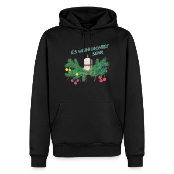 Weihnachten - Tannenbaum - Weihnachtsmann Feiertag - Männer Premium Bio Hoodie - Schwarz - Vorne - Nico (187cm)